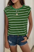 Decorative Button Round Neck T-Shirt Casual Chic Boutique