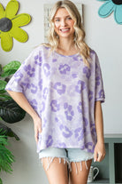 HOPELY Print Waffle Oversized T-Shirt Trendsi