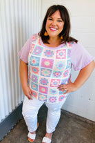 Lavender Flower Power Color Block Top Sugarfox