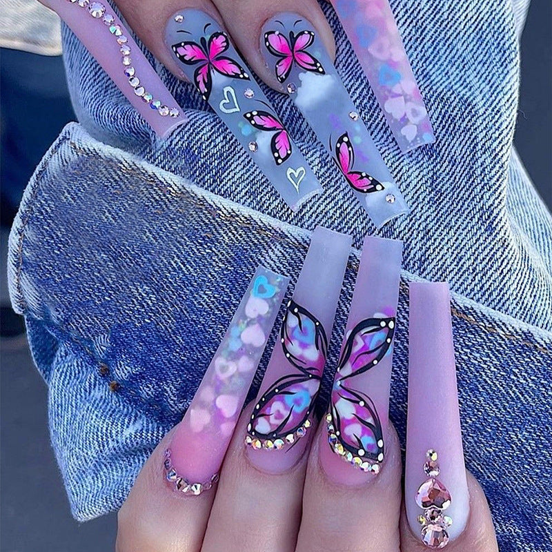 Press-on Nails Purple Butterfly Lashy B Lash Bar