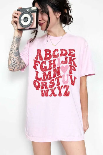 ABCD I LOVE YOU VALENTINES GRAPHIC TEE ALPHIA