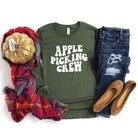 Apple Picking Crew Wavy | Long Sleeve Crew Neck Olive and Ivory Retail