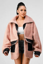 ATHINA OVERSIZED SHERPA WITH CONTRAST JACKET Athina