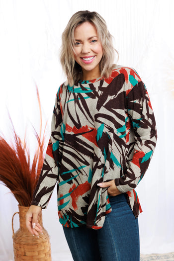 Abstract Floral Pullover Boutique Simplified