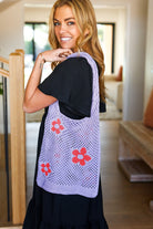 Lavender & Orange Floral Crochet Tote Bag ANARK