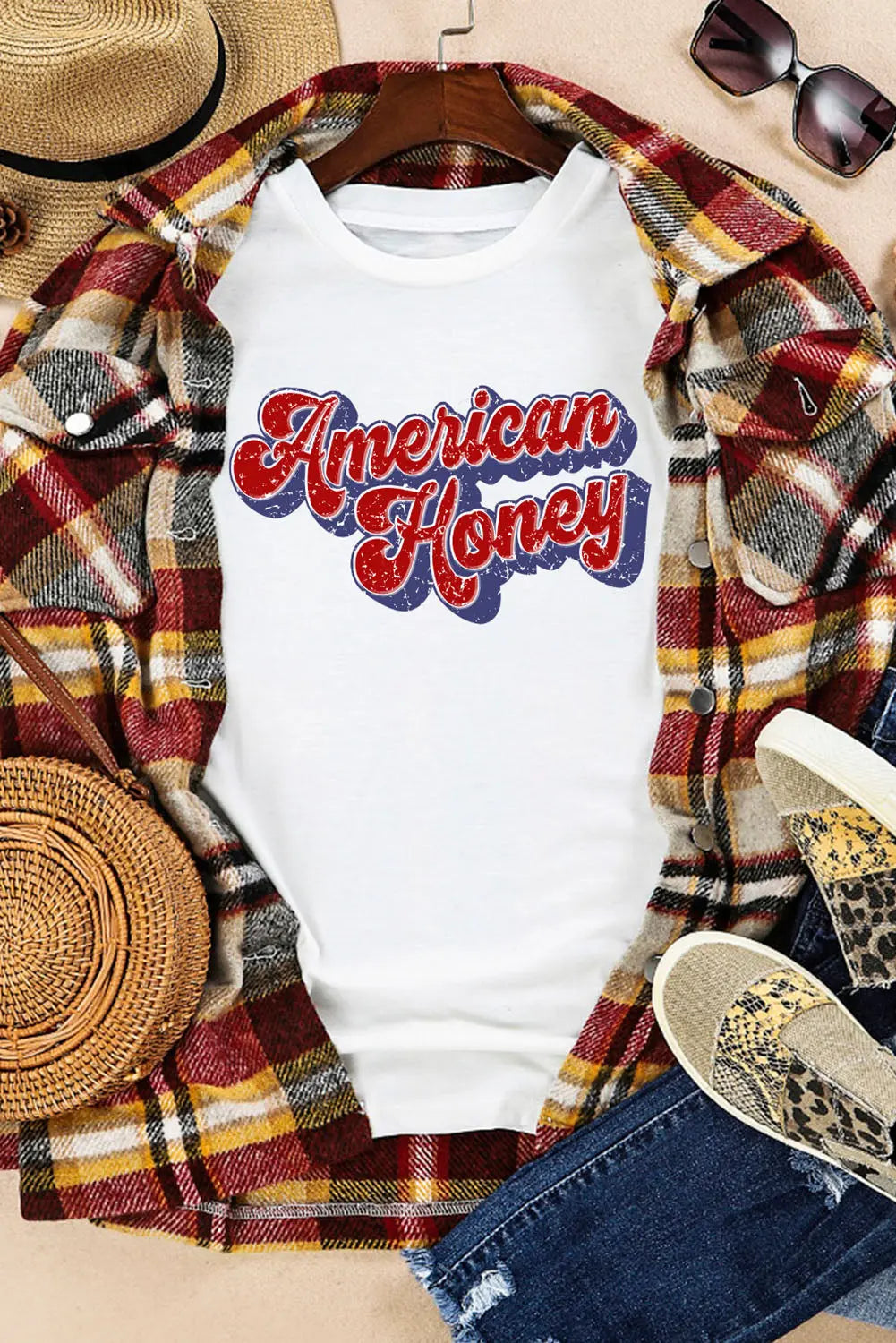 American HONEY Cuffed Tee Casual Chic Boutique