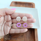 Amora Heart Earrings - Purple Spiffy & Splendid