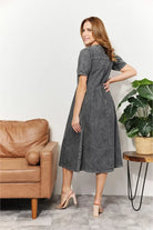 And The Why  Full Size Washed Chambray Midi Dress Trendsi
