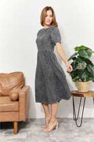 And The Why  Full Size Washed Chambray Midi Dress Trendsi