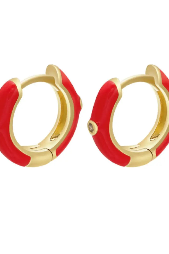 Angie Huggie Earrings |  Red |  Casual Chic Boutique