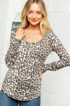 Animal Print Button Front Top 7th Ray