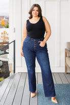 Arlo High Rise Button-Fly Straight Jeans Ave Shops