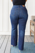 Arlo High Rise Button-Fly Straight Jeans Ave Shops