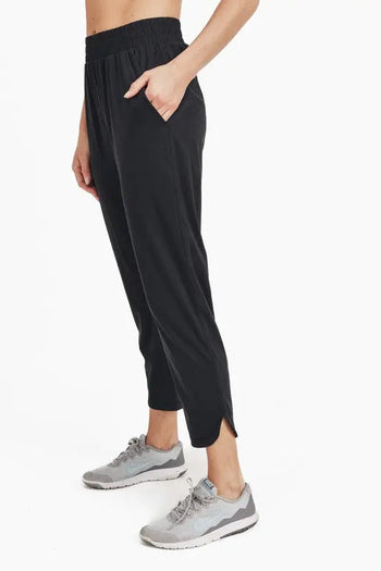 Athleisure Joggers with Curved Notch Hem Mono B