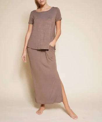 BAMBOO CASUAL LONG SKIRT WITH POCKETS Fabina