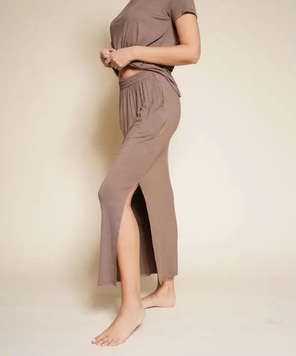 BAMBOO CASUAL LONG SKIRT WITH POCKETS Fabina