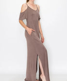 BAMBOO COLD SHOULDER MAXI DRESS Fabina