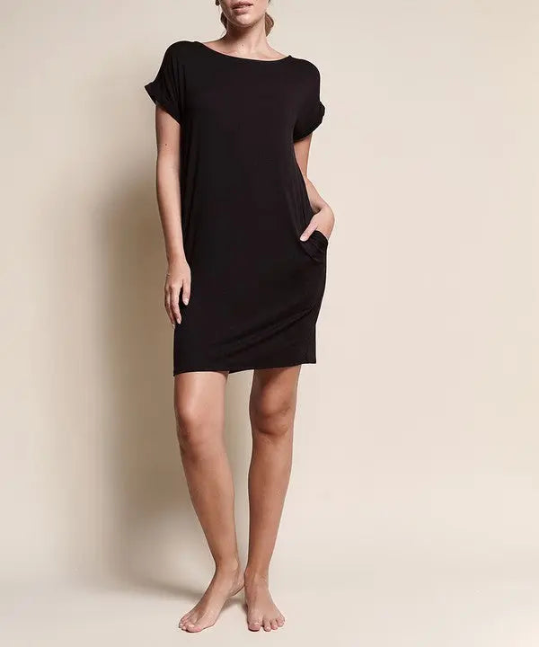 BAMBOO CROP DRESS WITH POCKETS Fabina