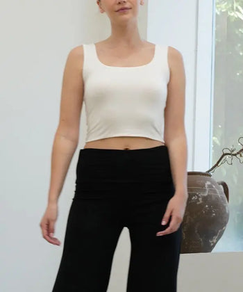 BAMBOO DOUBLE LAYER CROP TANK Fabina