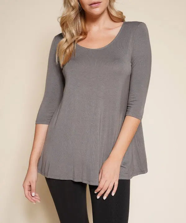 BAMBOO ELBOW TUNIC T Fabina