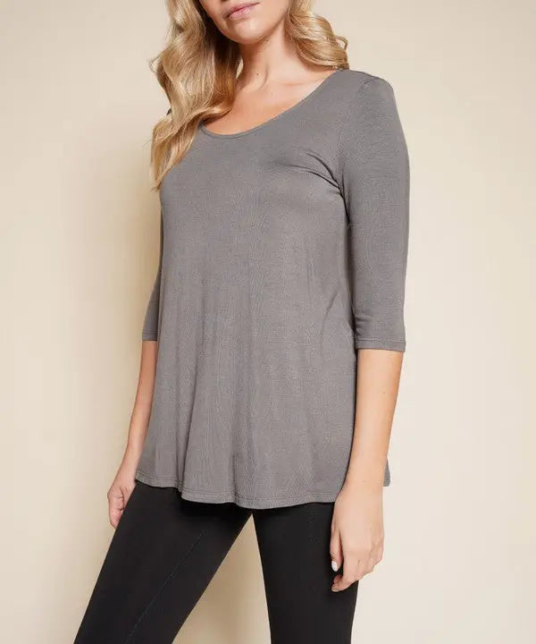 BAMBOO ELBOW TUNIC T Fabina