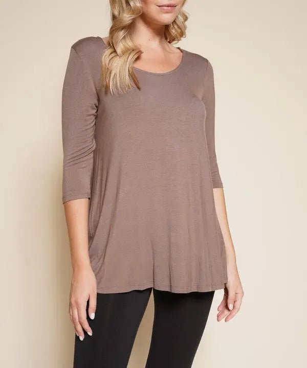 BAMBOO ELBOW TUNIC T Fabina