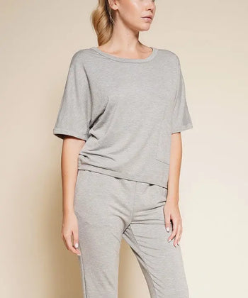 BAMBOO FRENCH TERRY CROP PULLOVER Fabina