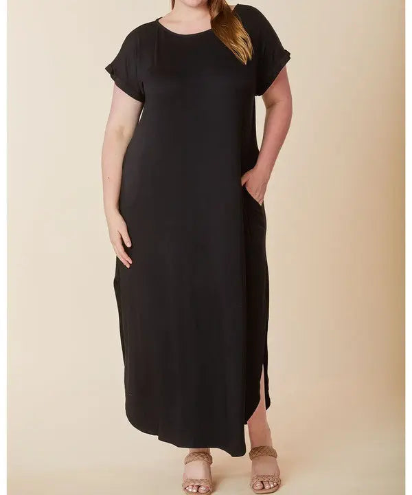 BAMBOO MAXI DRESS CURVY SIZE Fabina