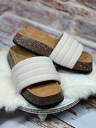 Chloe Chunky Slide in Beige Bliss Dropship