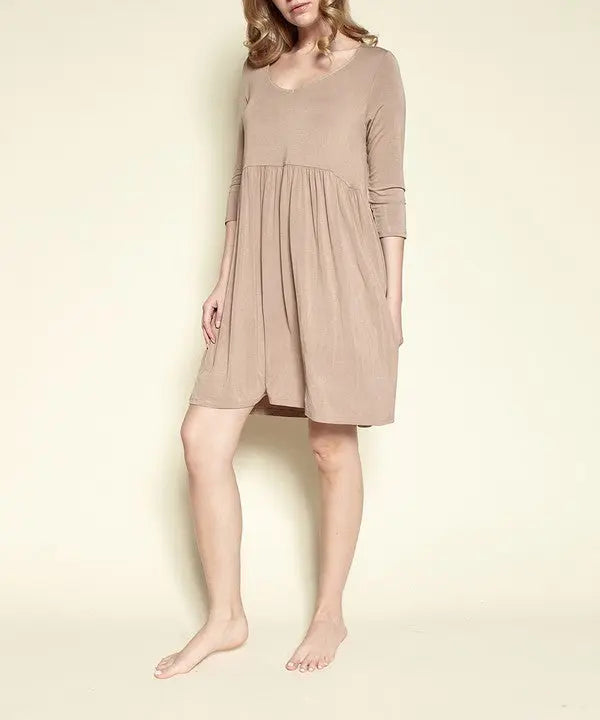 Bamboo loose fit babydoll dress Fabina