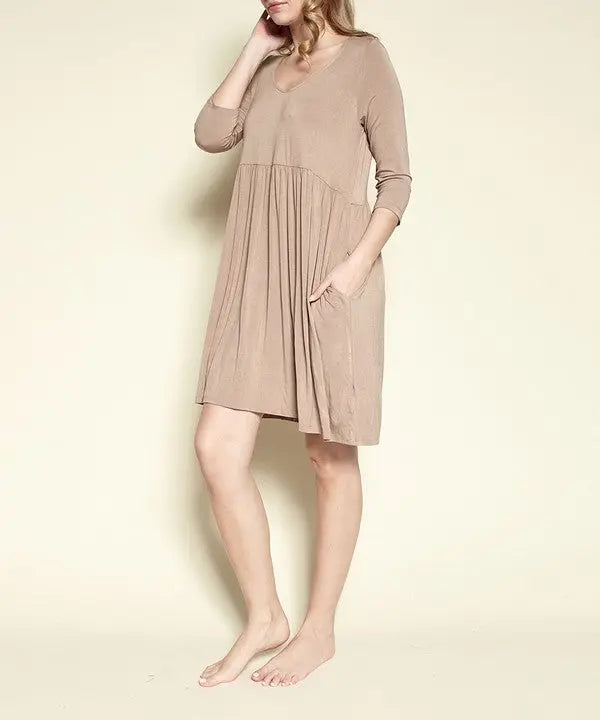 Bamboo loose fit babydoll dress Fabina