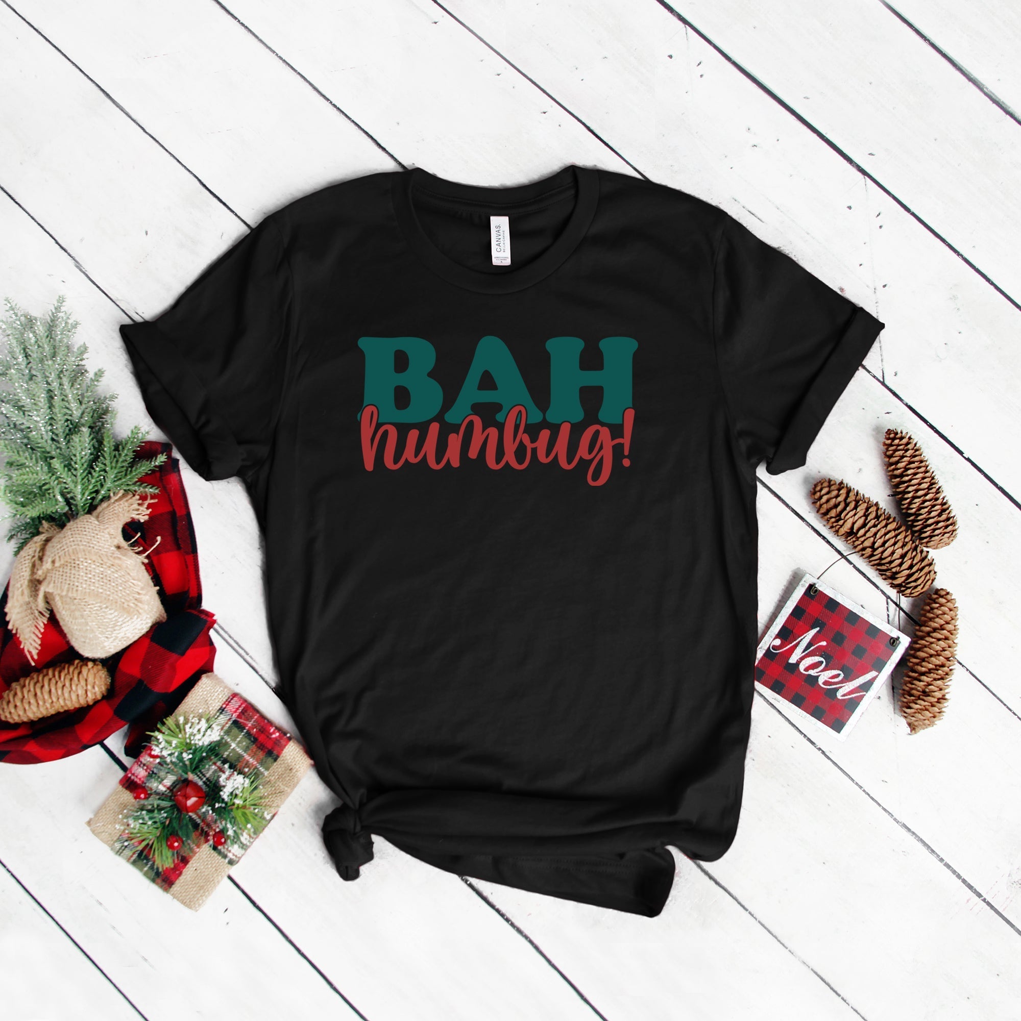 Bah Humbug Red And Green | Short Sleeve Crew Neck Olive and Ivory Retail