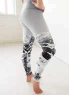 Yoga Pants Black & White Ski Hill Colorado Threads Clothing