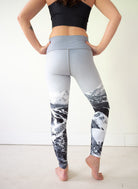 Yoga Pants Black & White Ski Hill Colorado Threads Clothing