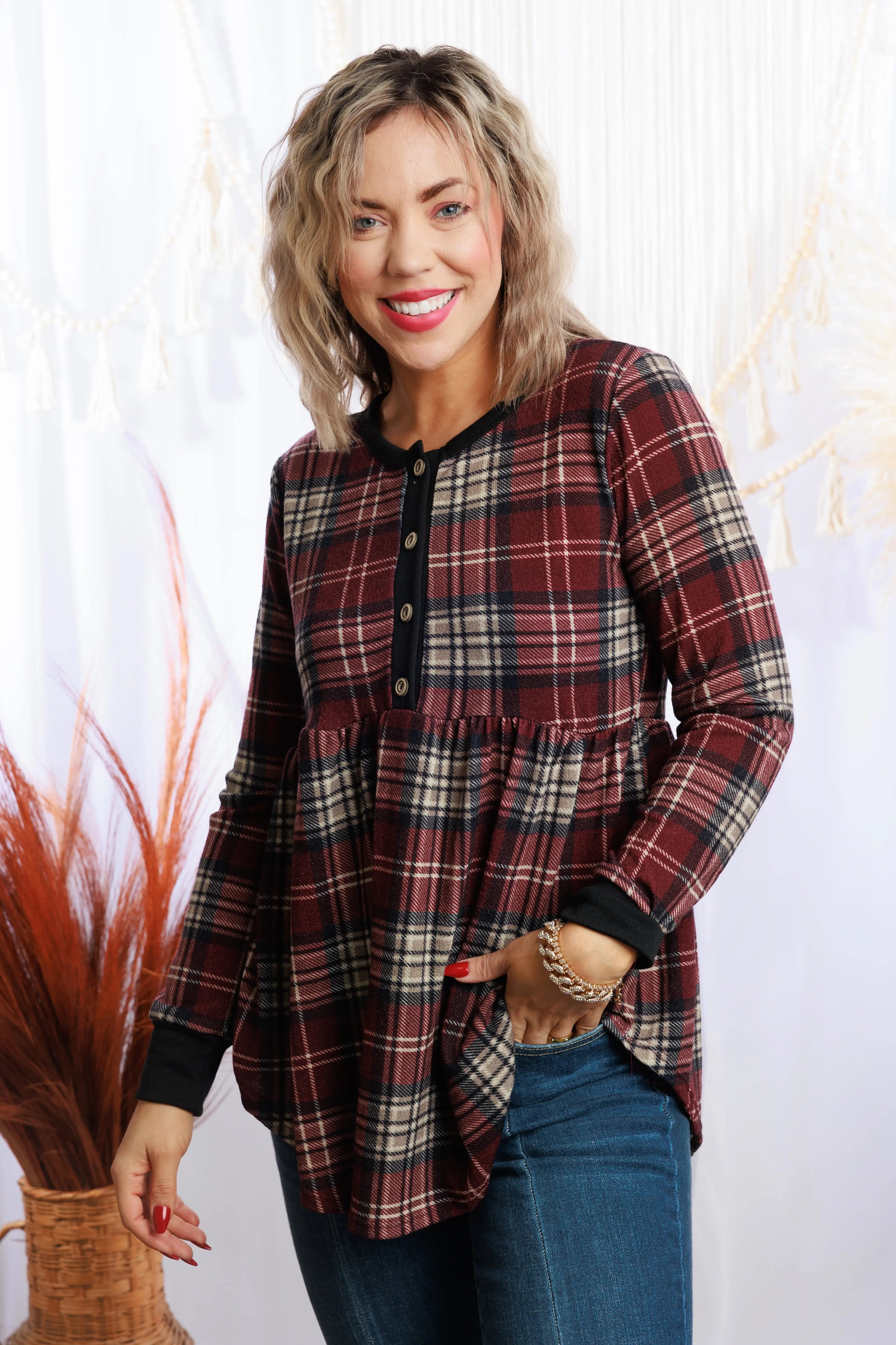 Boysenberry Plaid Babydoll Boutique Simplified