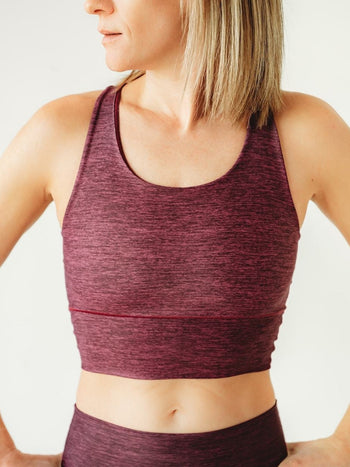 Burgundy Native Longline Sports Bra Colorado Threads Clothing