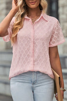 Button Up Short Sleeve Shirt Trendsi