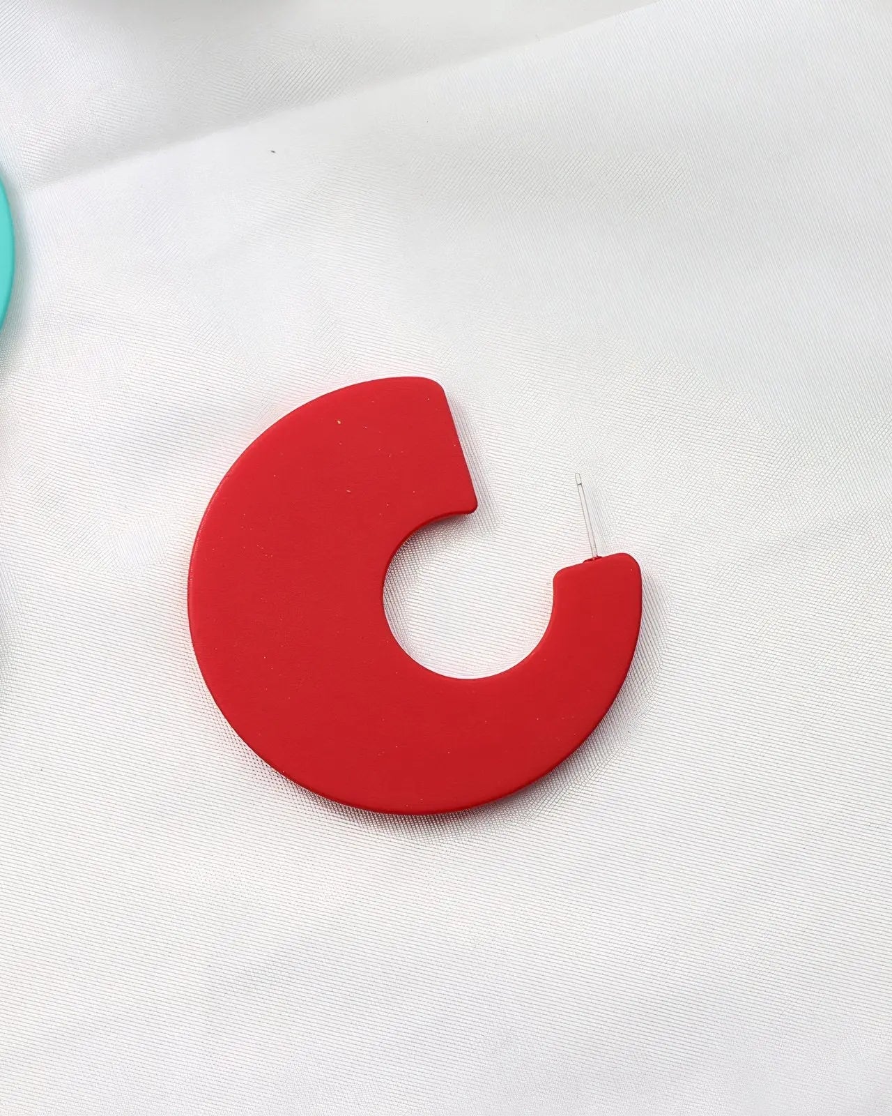 C-Shaped Earrings |  Red |  Casual Chic Boutique