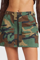 CAMO MINI SKIRT WITH FRONT ZIPPER Emory Park