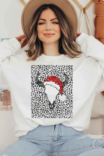 CATTLE CHRISTMAS GRAPHIC SWEATSHIRT ALPHIA