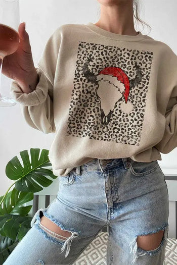 CATTLE CHRISTMAS GRAPHIC SWEATSHIRT ALPHIA