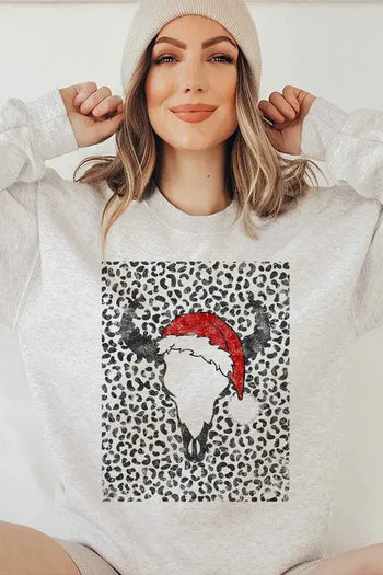 CATTLE CHRISTMAS GRAPHIC SWEATSHIRT PLUS SIZE ALPHIA