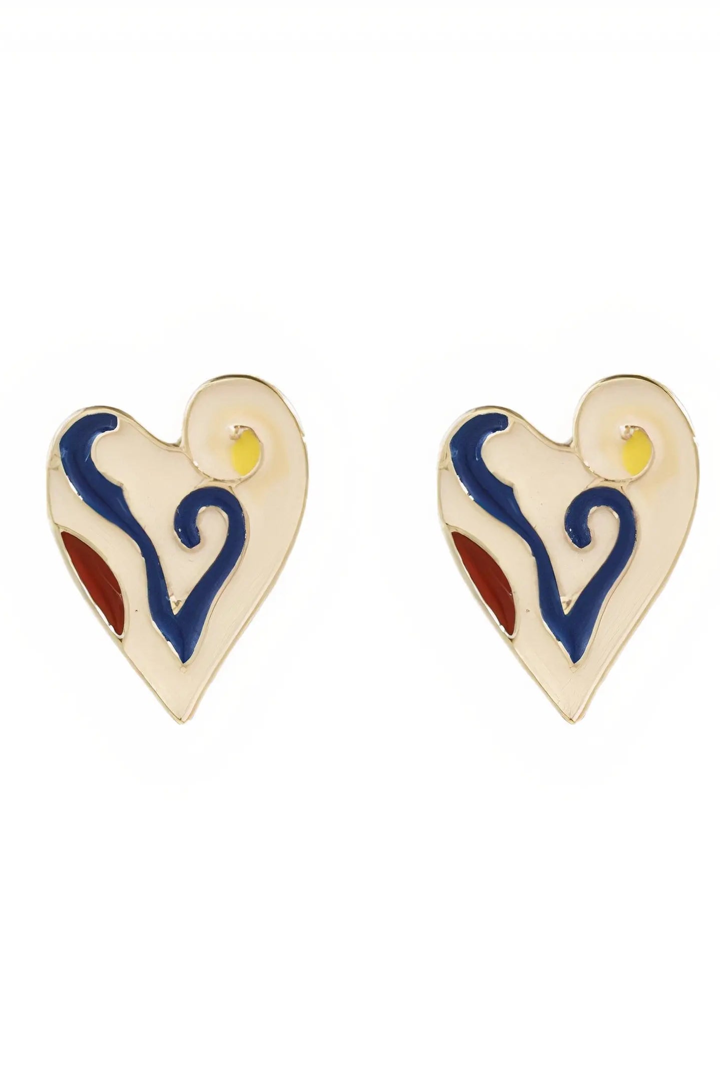 CB Heart Stud Earrings |  White |  Casual Chic Boutique
