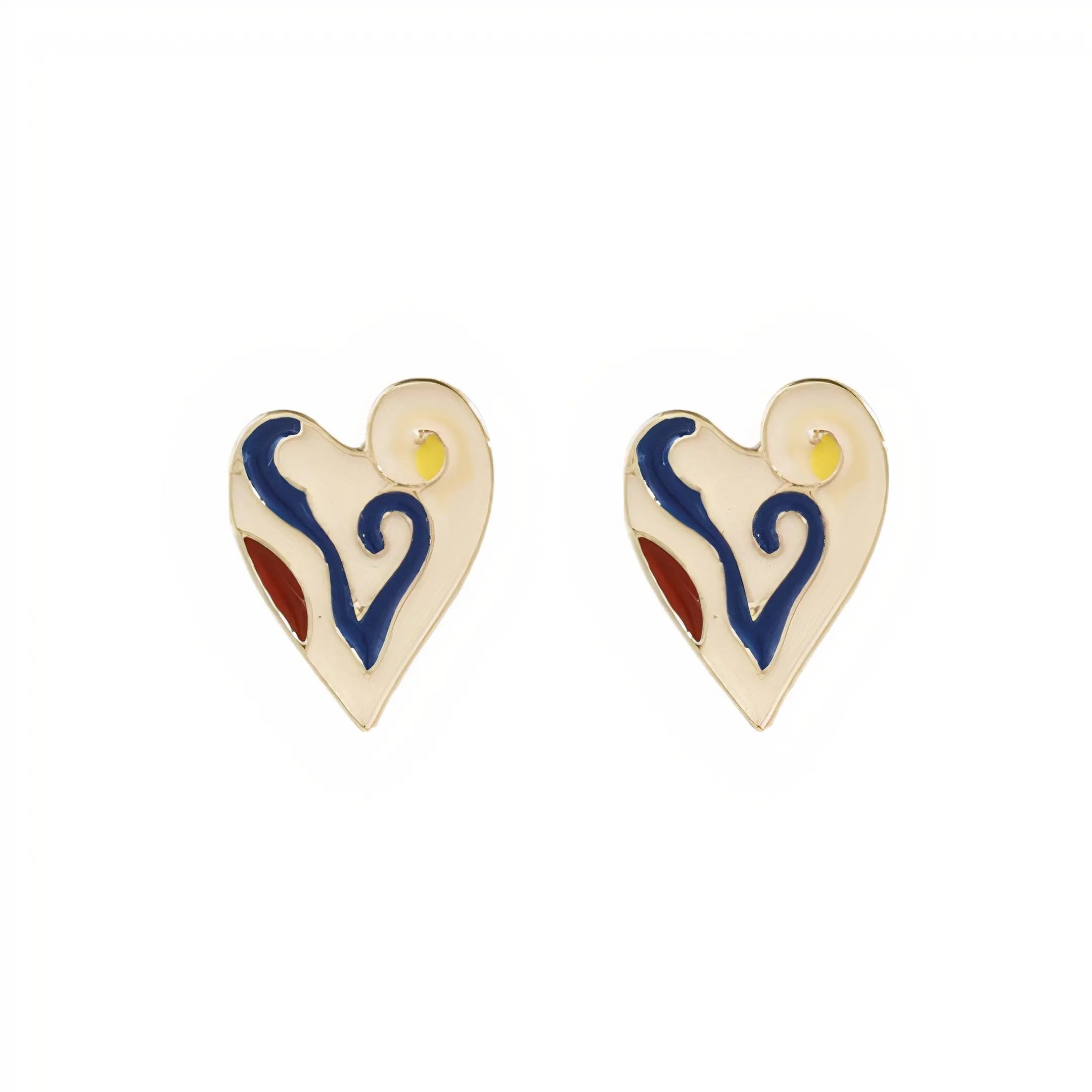 CB Heart Stud Earrings |  White |  Casual Chic Boutique