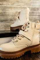 Pat Lace Up Bootie in Off White Bliss Dropship