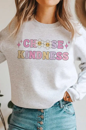 CHOOSE KINDNESS DAISY HAPPY FACES Graphic Crewneck BLUME AND CO.