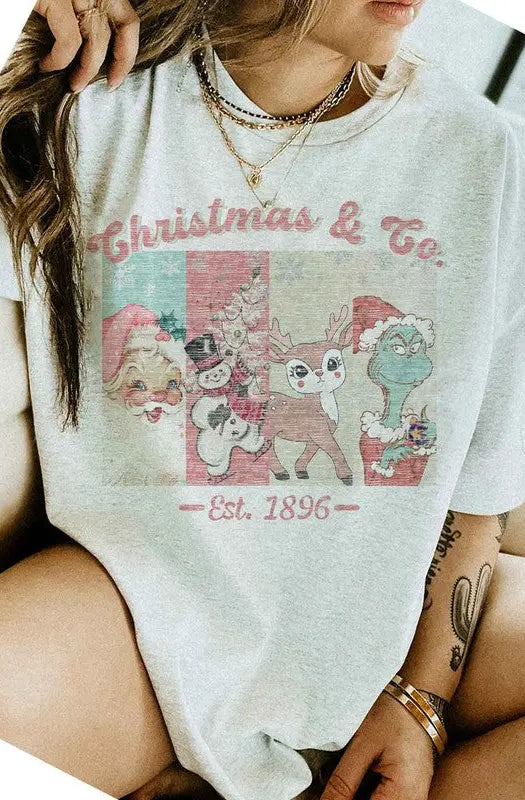 CHRISTMAS FACES GRAPHIC TEE ROSEMEAD LOS ANGELES CO