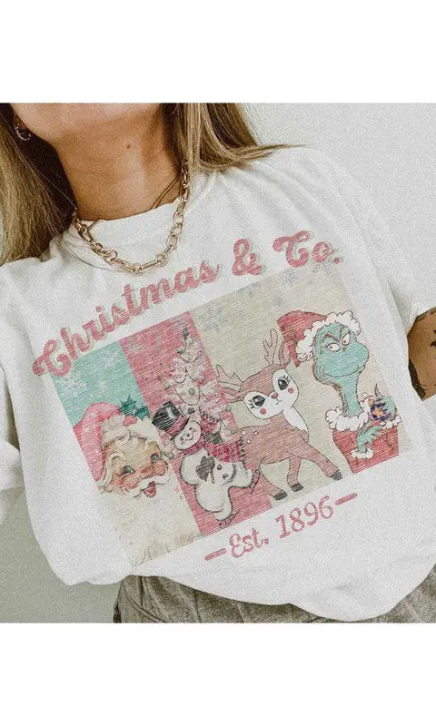 CHRISTMAS FACES GRAPHIC TEE ROSEMEAD LOS ANGELES CO