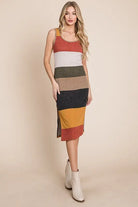 COLOR BLOCK CASUSAL DRESS Jade By Jane