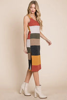 COLOR BLOCK CASUSAL DRESS Jade By Jane